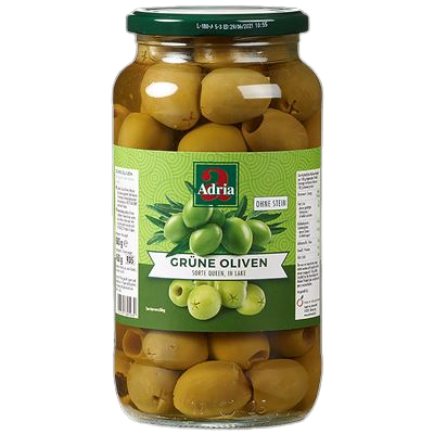 Olijven groen ZP glas 935ml Adria